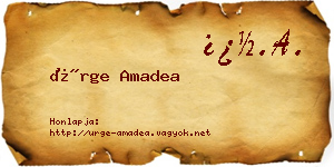 Ürge Amadea névjegykártya
